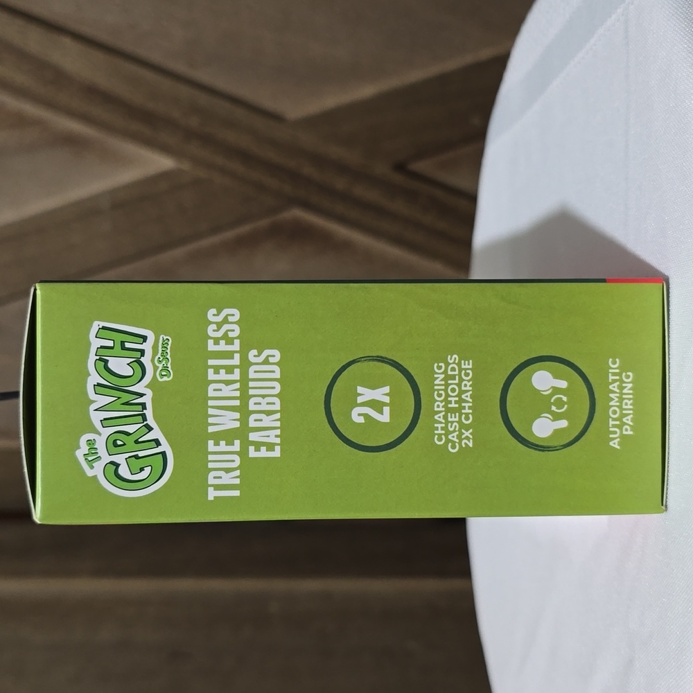NIB True Wireless " The Grinch" Auto Pairing Flip Face Changing Ear Buds - Picture 4 of 6